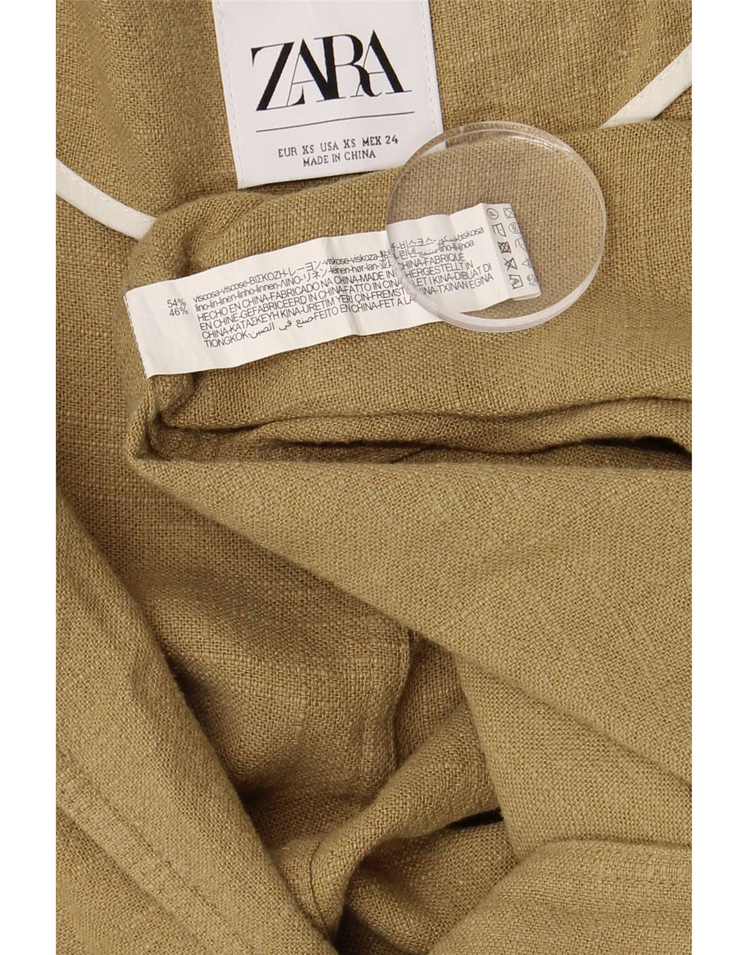 Zara Γυναικεία καμπαρντίνα Oversized UK 6 XS Khaki Viscose