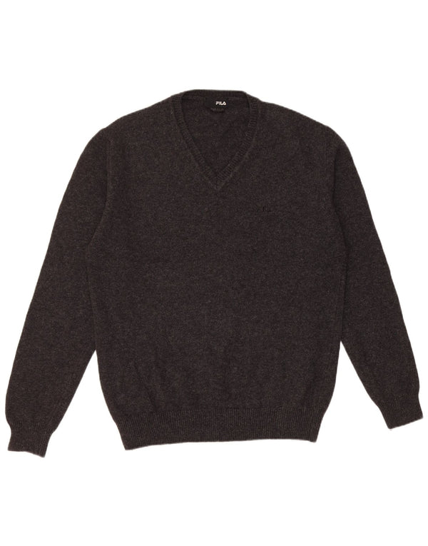 Ανδρικό πουλόβερ Fila με V λαιμόκοψη XL Μαύρο μάλλινο