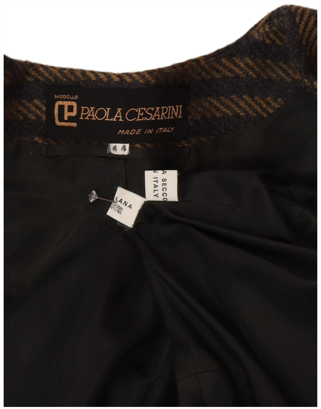 Vintage Γυναικείο Διπλό Μπουφάν Μπλέιζερ IT 44 Μεσαίο Καφέ Ριγέ