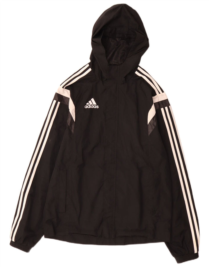 Adidas Ανδρικό μπουφάν βροχής με κουκούλα UK 36 Small Black Colourblock Πολυεστέρας