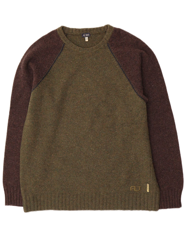 Ανδρικό πουλόβερ Armani Jeans Crew Neck Jumper 2XL Khaki Colourblock