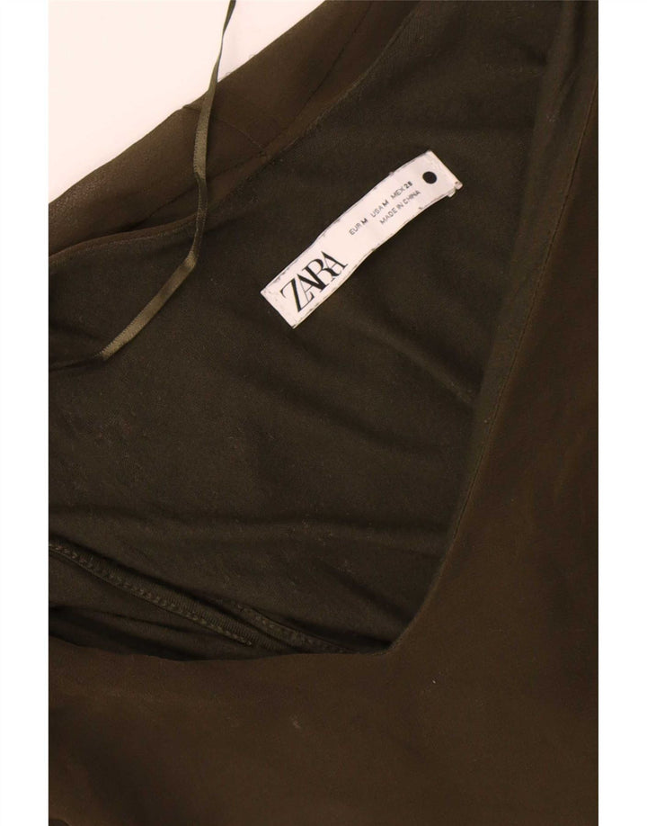 Zara Γυναικείο Oversized Shift φόρεμα UK 14 Medium Khaki