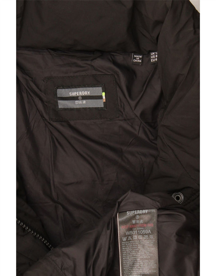 Superdry γυναικείο μπουφάν με επένδυση UK 12 μεσαίο μαύρο πολυεστέρα