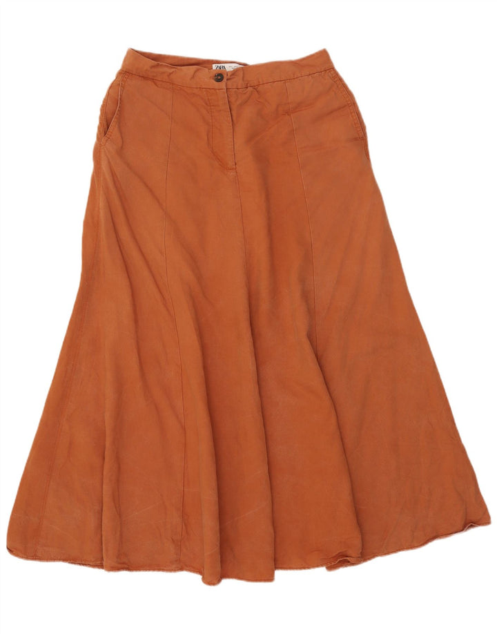 Zara Γυναικεία Φούστα A-Line Μεγάλη W32 Καφέ Lyocell