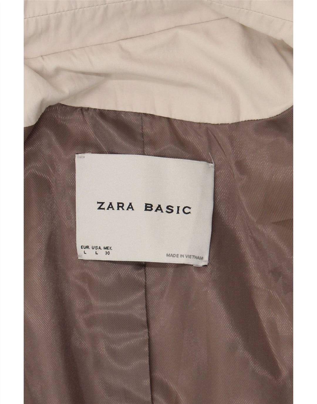 Zara Γυναικεία ανοιχτή καμπαρντίνα UK 16 Large Off White