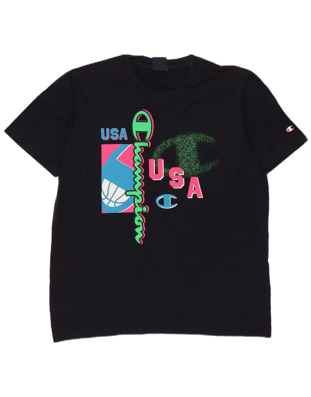 Ανδρικό γραφικό μπλουζάκι Champion Top Medium Navy Blue βαμβακερό