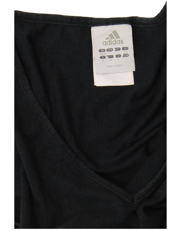 Γυναικείο T-Shirt ADIDAS Top UK 10 Small μαύρο βαμβακερό