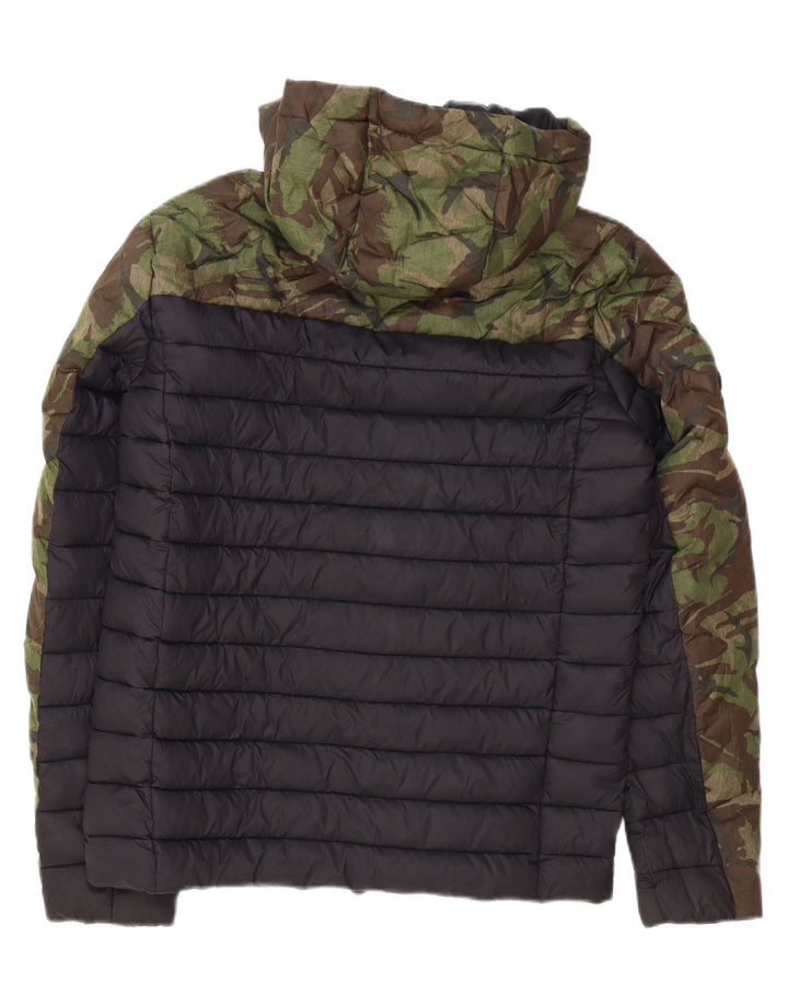 Superdry Ανδρικό μπουφάν με κουκούλα UK 38 Μεσαίο πράσινο καμουφλάζ πολυεστέρας