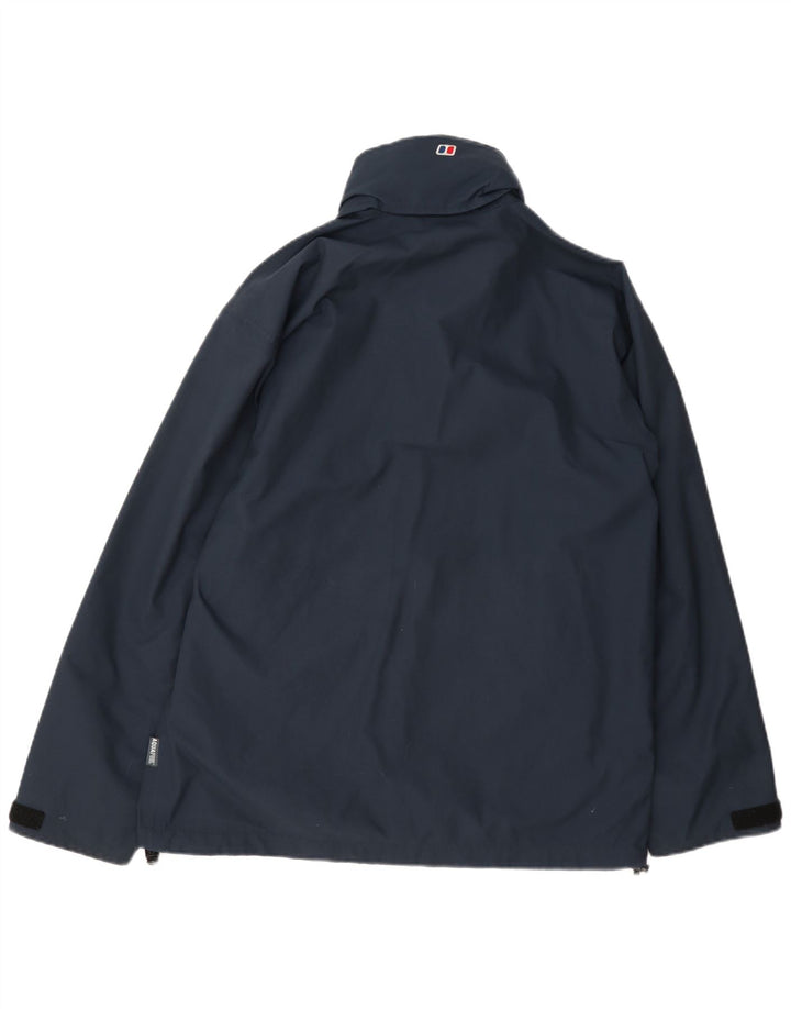 Berghaus Boys Hooded Rain Jacket 11-12 Years Navy Blue Nylon