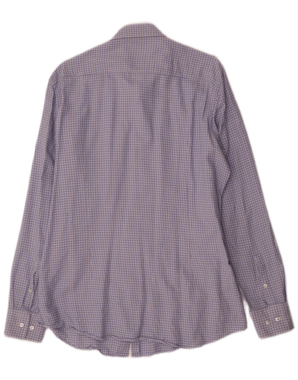 Ανδρικό πουκάμισο Hugo Boss Slim Fit UK 41 16 μεγάλο μπλε γεωμετρικό βαμβακερό
