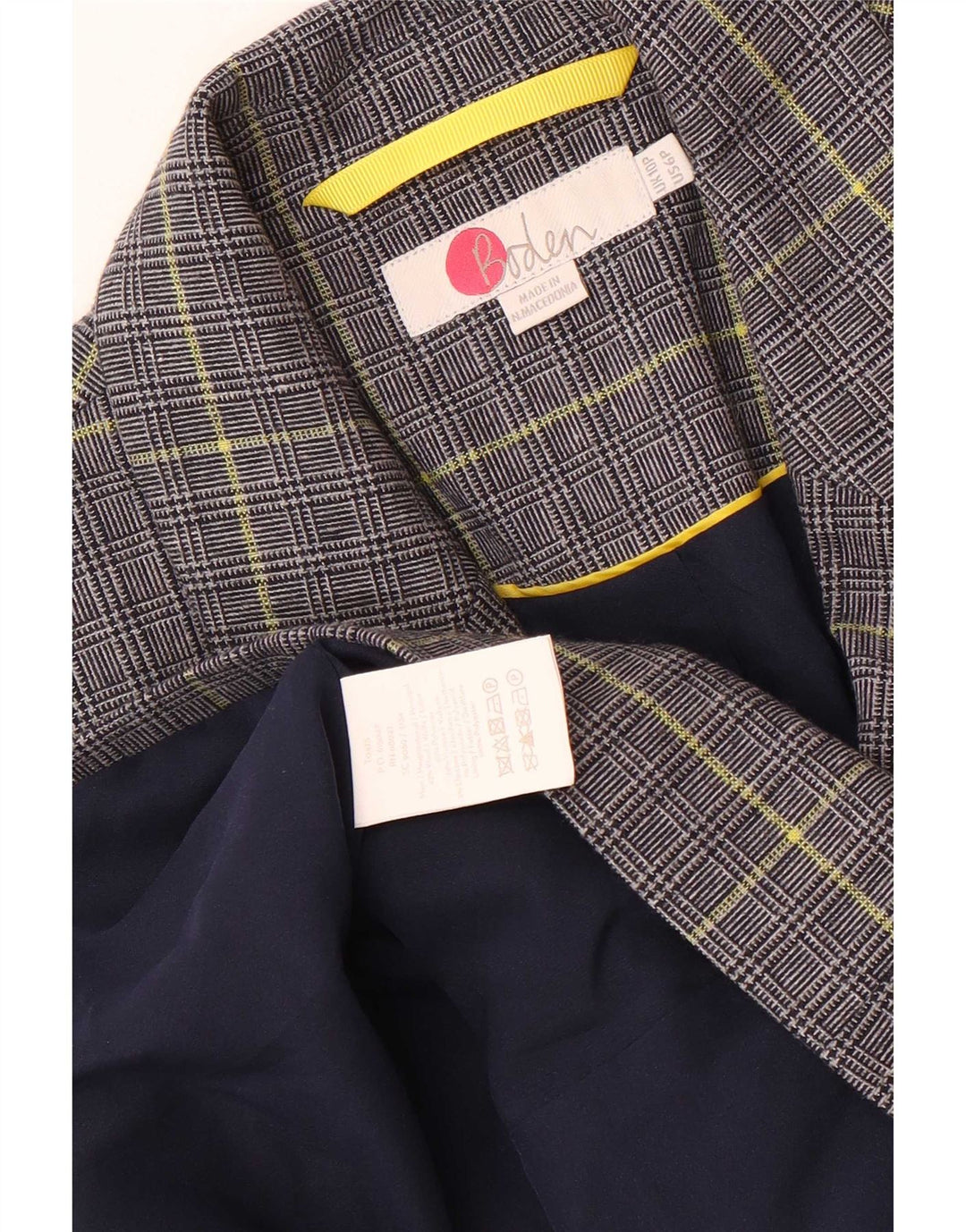 Boden Γυναικείο Petite Blazer Jacket UK 10 Small Navy Blue Houndstooth