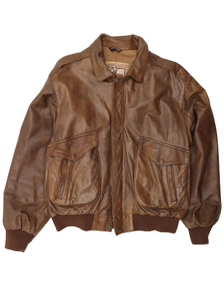 Outback Ανδρικό Δερμάτινο Μπουφάν UK 42 XL Καφέ Δερμάτινο