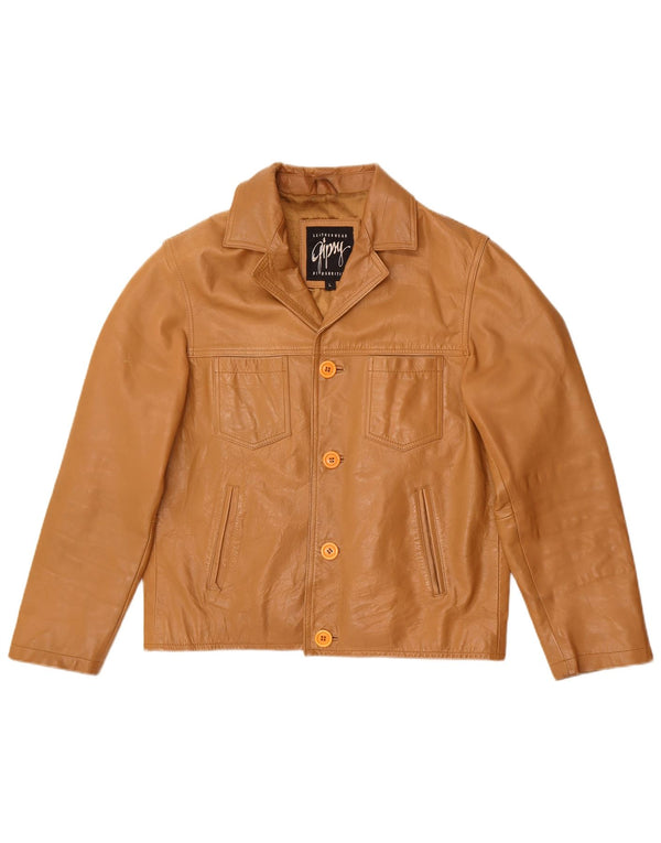 Gipsy Ανδρικό Δερμάτινο Μπουφάν UK 40 Large Brown Δερμάτινο