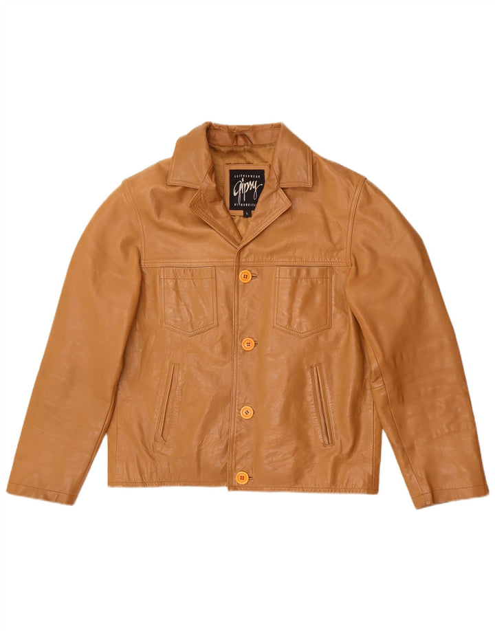 Gipsy Ανδρικό Δερμάτινο Μπουφάν UK 40 Large Brown Δερμάτινο