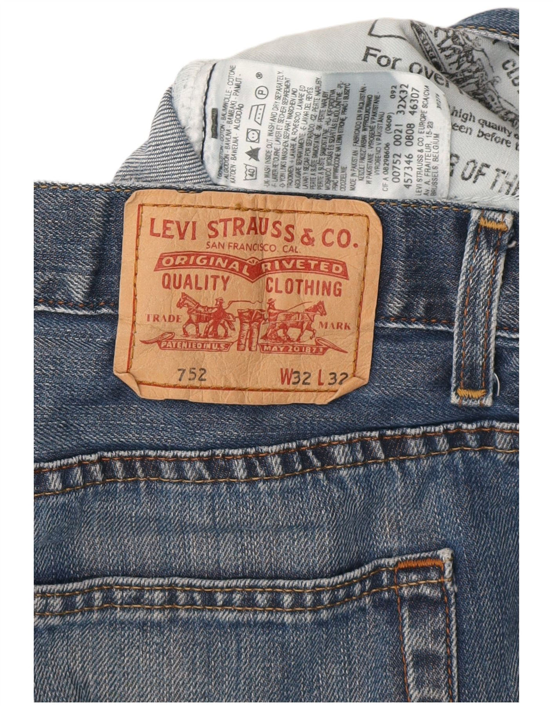 Ανδρικό τζιν σορτς Levi's 752 W32 Μεσαίο μπλε βαμβακερό