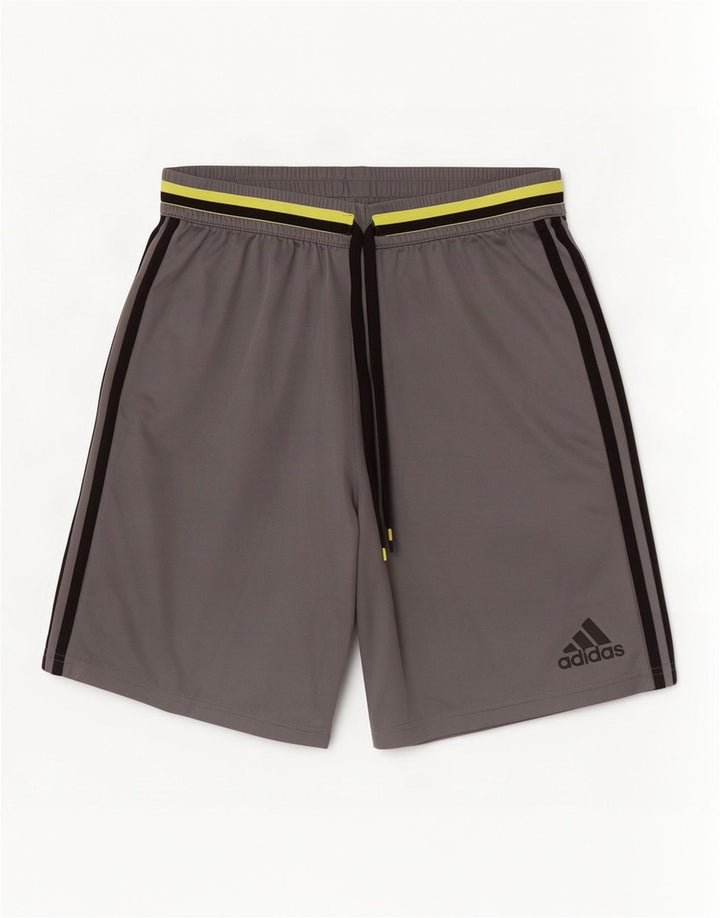 Ανδρικό αθλητικό σορτς Adidas Climalite από μεσαίο γκρι πολυεστέρα