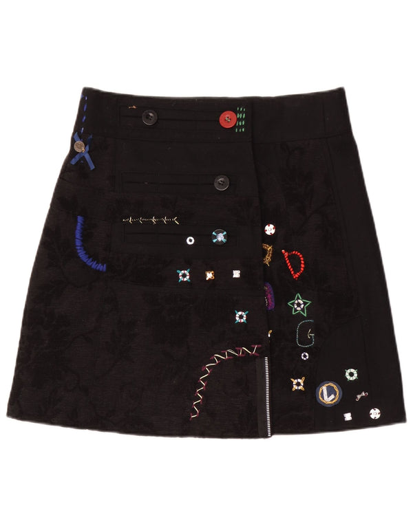 Desigual Γυναικεία γραφική φούστα A-Line EU 38 Medium W30 Black Floral
