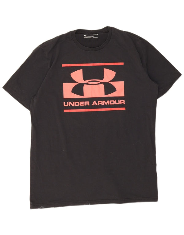 Under Armour Mens Heat Gear Graphic T-Shirt Top Large Μαύρο