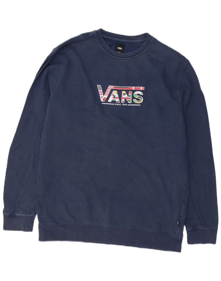 Ανδρικό γραφικό φούτερ Vans Jumper XL Navy Blue Cotton