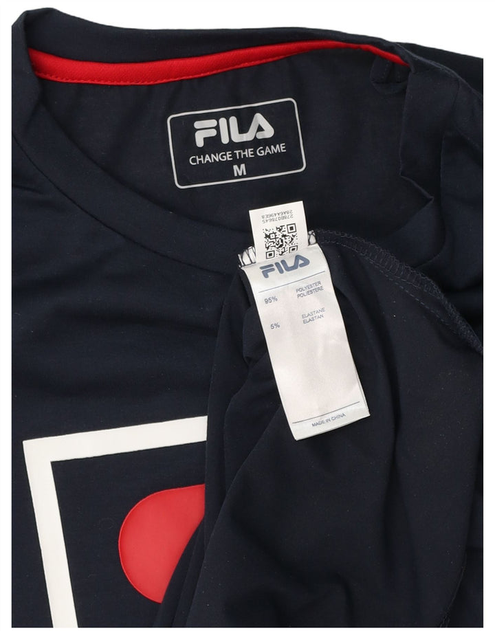 Ανδρικό γραφικό T-Shirt Fila Top Medium Navy Blue Polyester