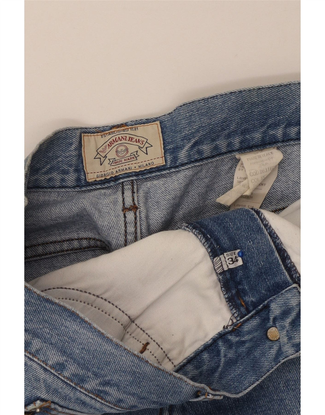 ARMANI Γυναικείο ίσιο τζιν W34 L31 Μπλε βαμβακερό