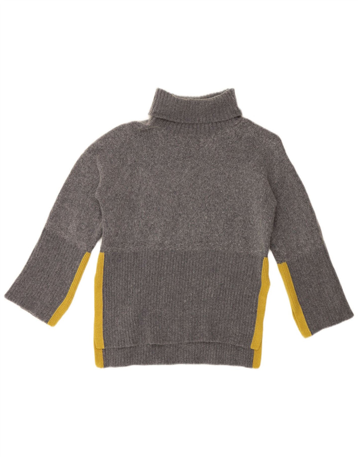White Stuff Γυναικείο πουλόβερ με ρολό λαιμόκοψη UK 10 Small Grey Colourblock