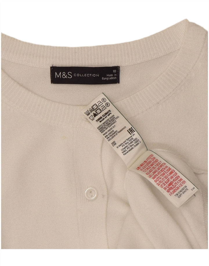 Marks & Spencer Γυναικεία ζακέτα πουλόβερ UK 10 Small White Viscose