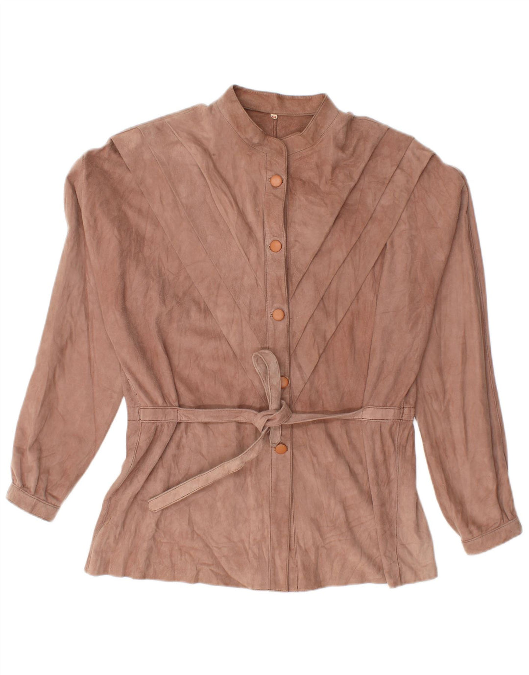 VINTAGE Γυναικείο Suede Μπλούζα EU 44 XL Καφέ