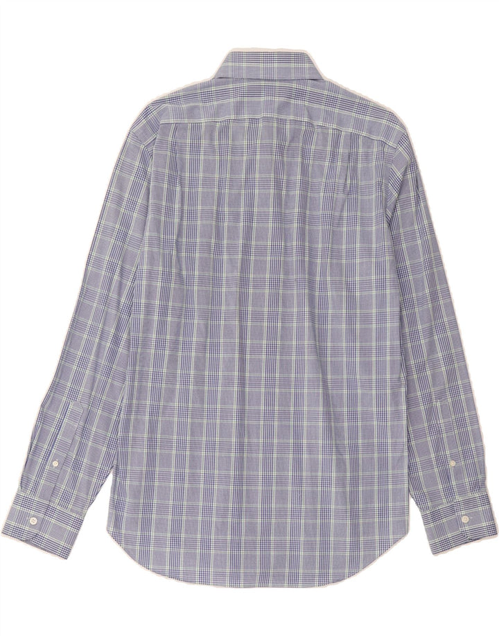 J. CREW Mens Slim Shirt Medium Blue Check Cotton Vintage J. Crew and Second-Hand J. Crew from Messina Hembry 