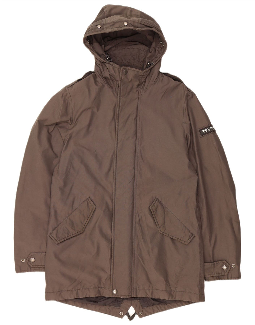 Ανδρικό μπουφάν Parka με κουκούλα WOOLRICH UK 38 μεσαίο καφέ βαμβακερό