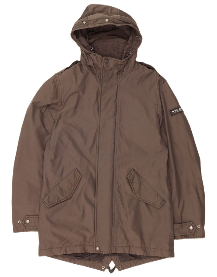 Ανδρικό μπουφάν Parka με κουκούλα WOOLRICH UK 38 μεσαίο καφέ βαμβακερό