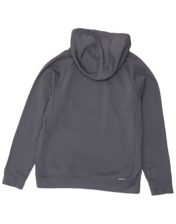 Adidas Womens Climawarm Graphic Hoodie Jumper UK 14/16 Large Grey Polyester