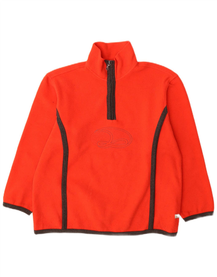 Γυναικείο Lotto Graphic Zip Neck Fleece Jumper UK 14 Medium Orange Polyester