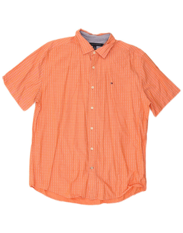 Tommy Hilfiger Ανδρικό κοντομάνικο πουκάμισο Classic Fit με μεγάλο πορτοκαλί στίγματα