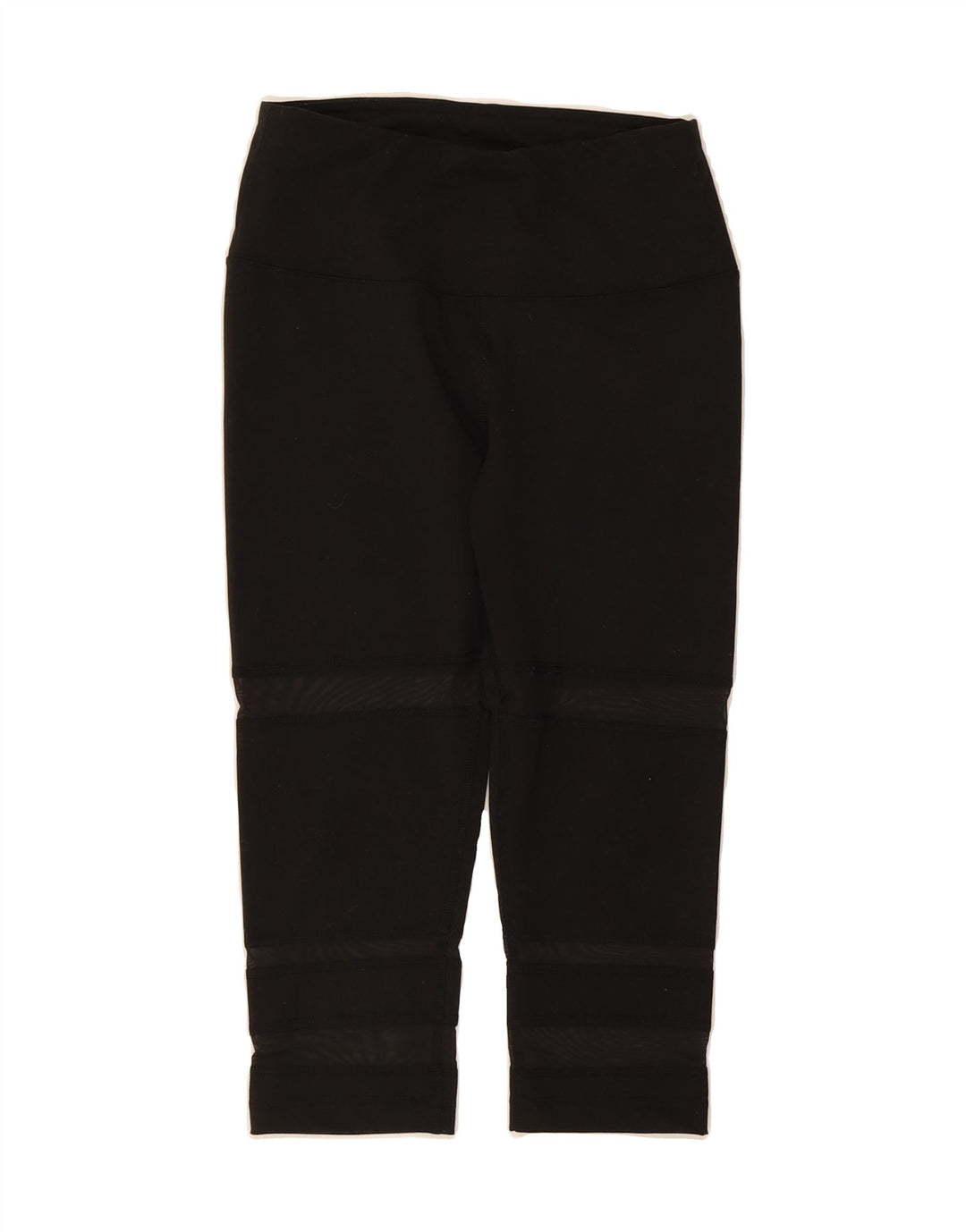 REEBOK Womens Capri Leggings UK 10 Small Black Striped Vintage Reebok and Second-Hand Reebok from Messina Hembry 