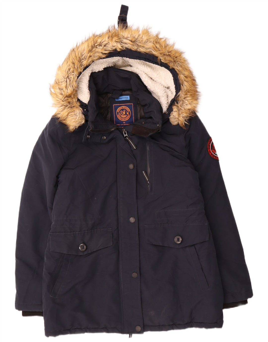 Superdry γυναικείο μπουφάν σκι με επένδυση UK 12 Medium Navy Blue Nylon