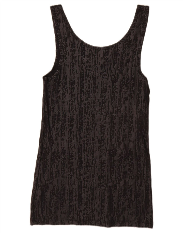 MOSSIMO Γυναικείο γιλέκο UK 12 μεσαίο μαύρο βαμβακερό ζωικό στάμπα