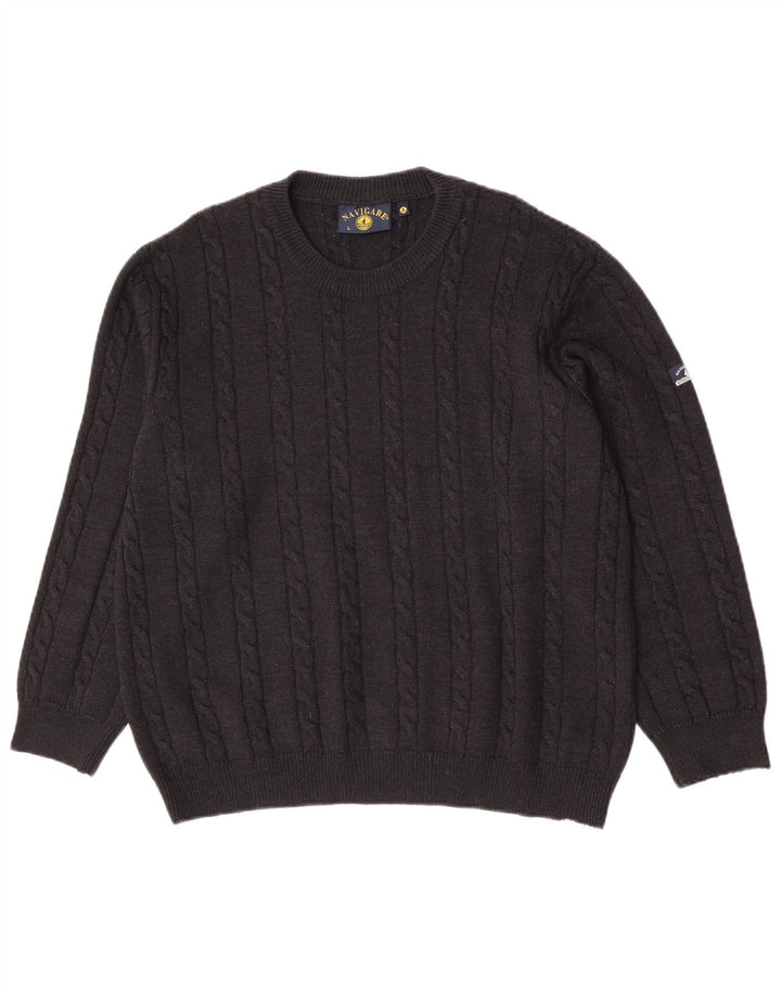 Ανδρικό πουλόβερ Navigare Crew Neck Jumper από μεγάλο γκρι μαλλί