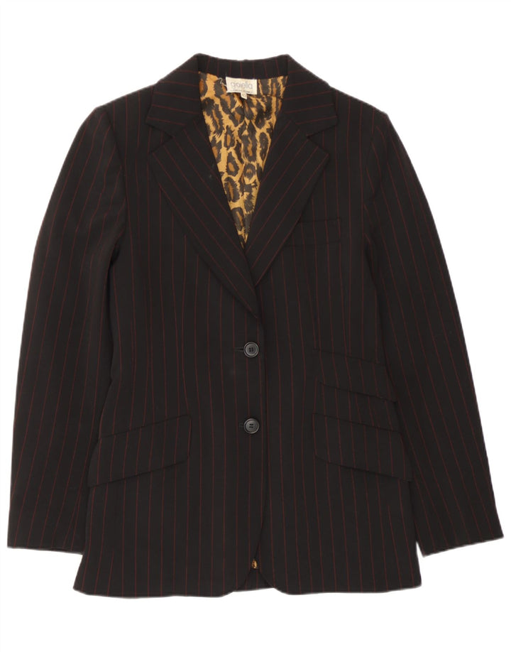 Vintage Γυναικείο Μπουφάν Blazer με 2 Κουμπιά IT 42 Μεσαίο Μαύρο ριγέ