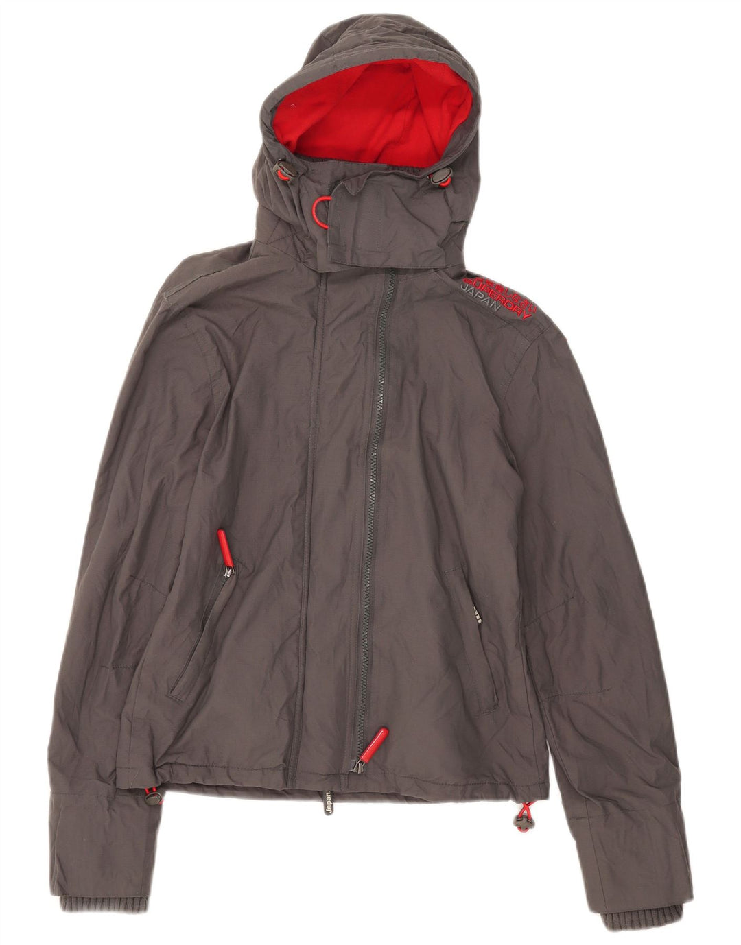 Superdry Γυναικείο Μπουφάν Windbreaker Graphic UK 12 Medium Grey