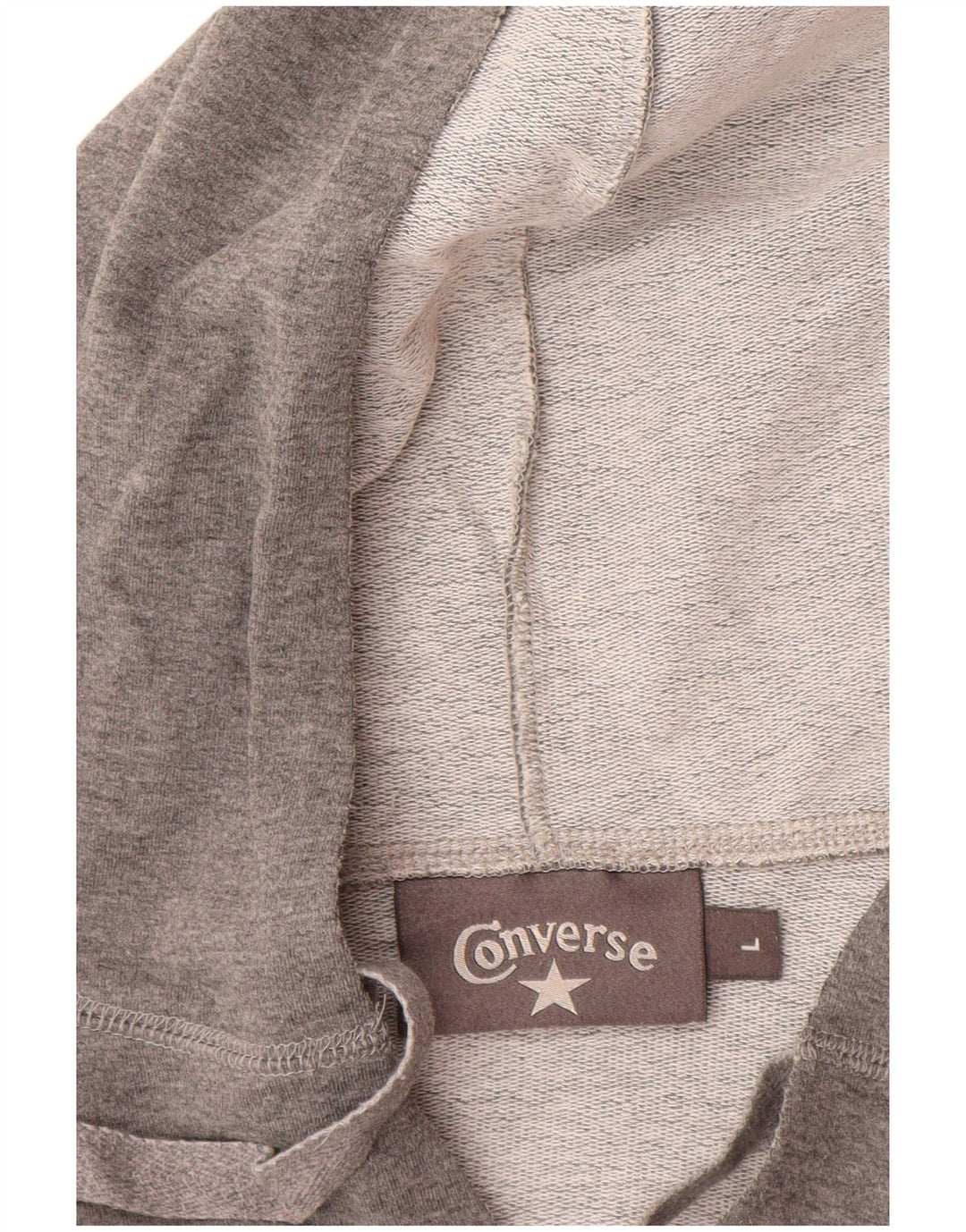 CONVERSE Γυναικείο γραφικό κουκούλα UK 14 μεγάλο βαμβακερό γκρι