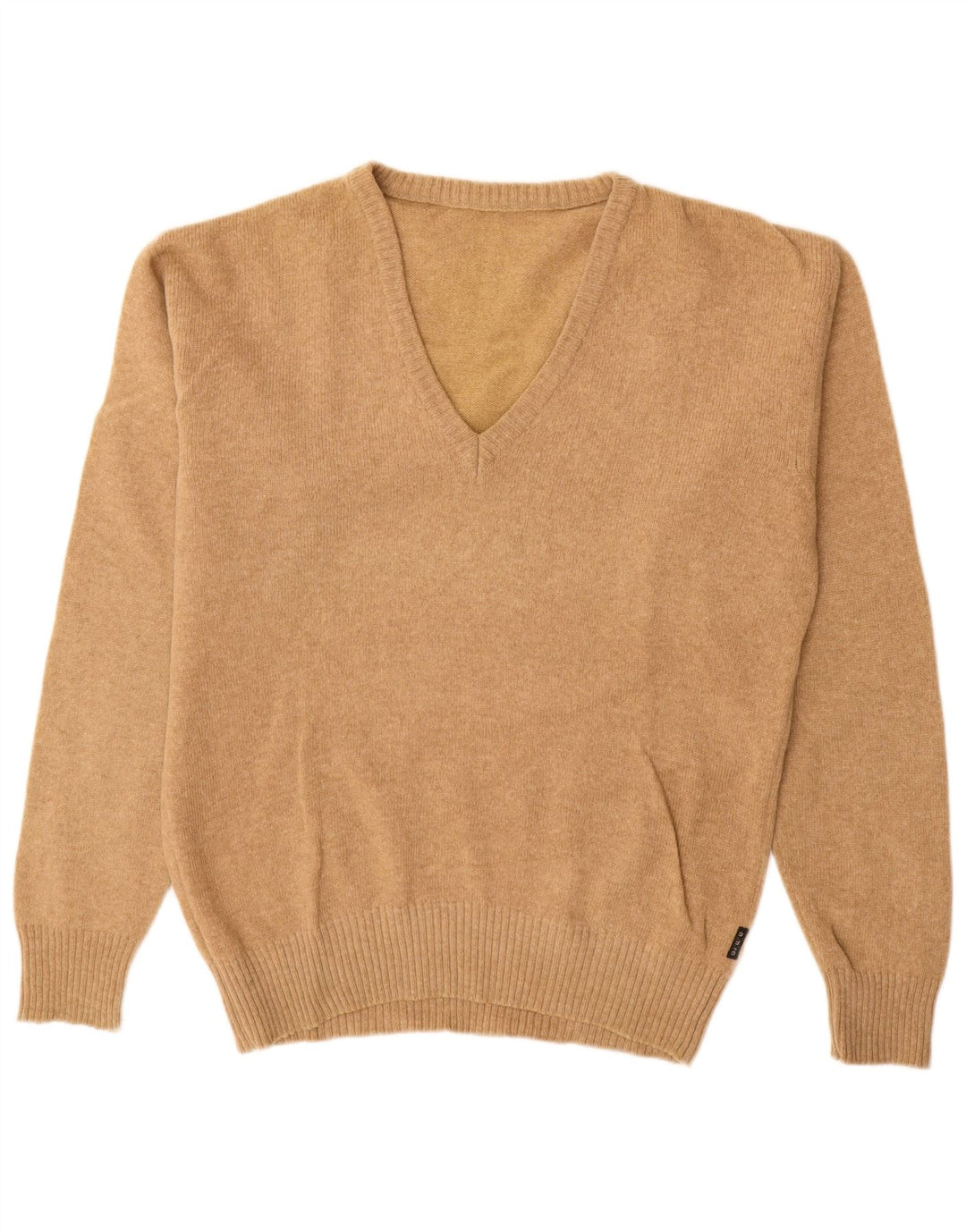 Vintage Ανδρικό πουλόβερ με V λαιμόκοψη IT 48 Μεσαίο μπεζ μαλλί