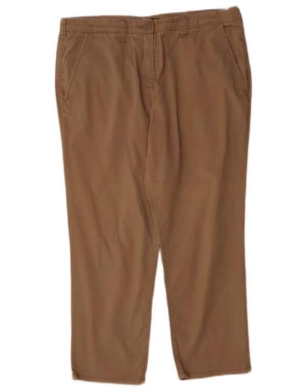 Marks & Spencer Γυναικείο ίσιο κομμένο παντελόνι UK 12 Medium W32 L24 καφέ