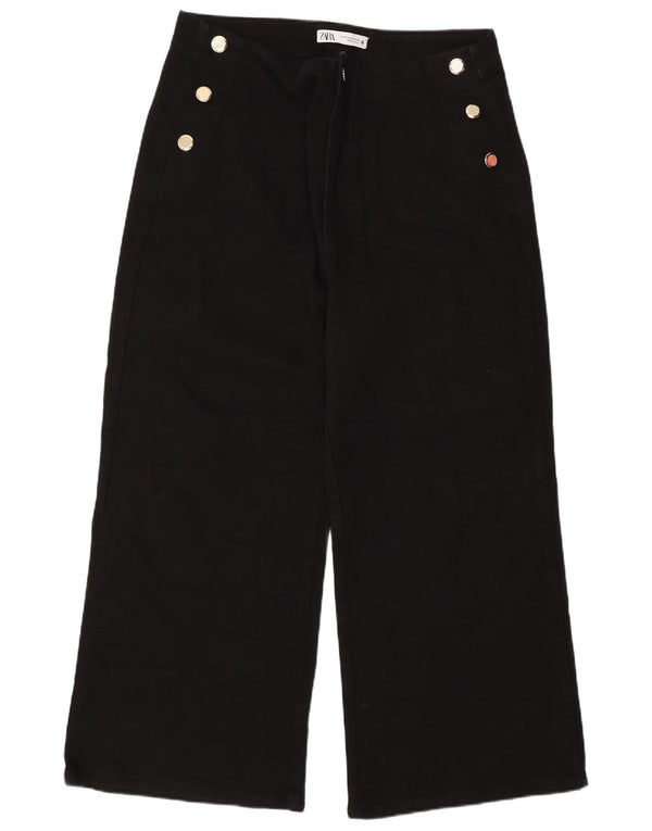 Zara γυναικείο ψηλό ψηλό φαρδύ τζιν πόδι EU 44 XL W34 L26 Μαύρο