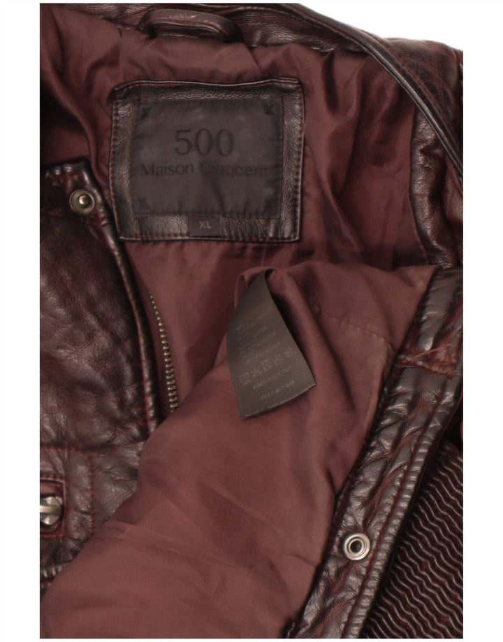 Maison Cinqcent Γυναικείο μπουφάν από συνθετικό δέρμα UK 18 XL καφέ πολυουρεθάνης