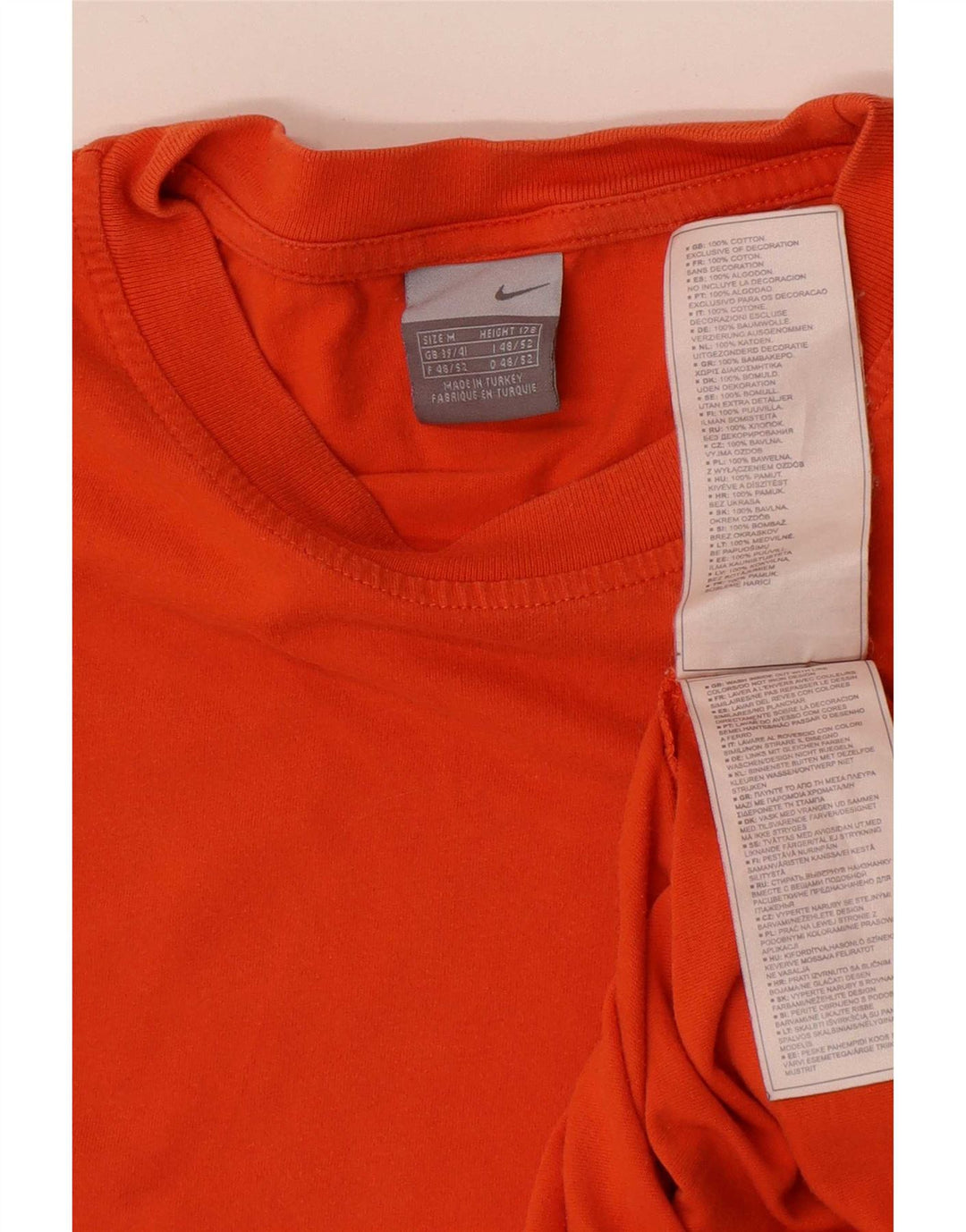 Ανδρικό T-Shirt Nike τοπ UK 39/41 μεσαίο πορτοκαλί βαμβακερό