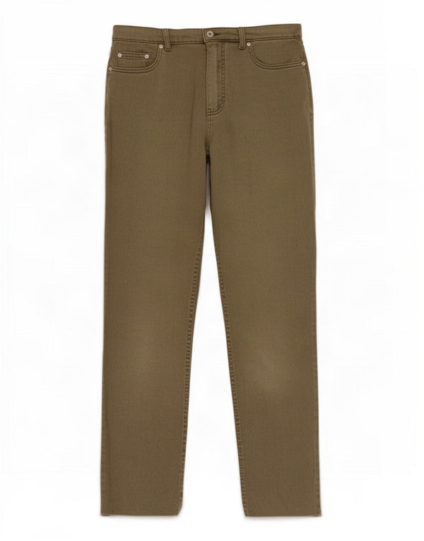 Marks & Spencer Womens Straight Casual Trousers UK 14 Medium W30 L28 Khaki