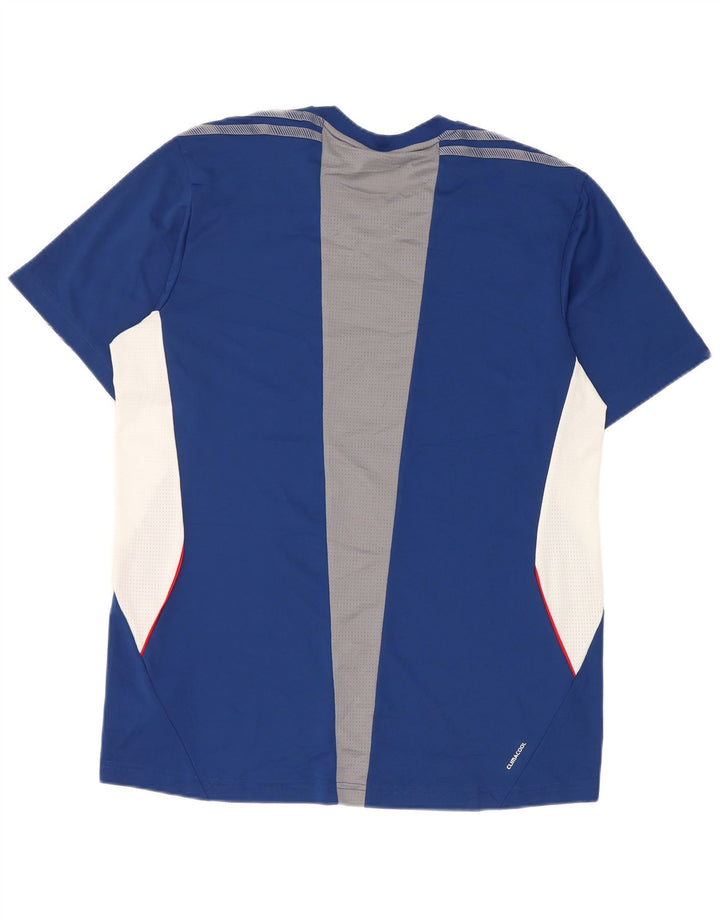 Ανδρικό T-Shirt Adidas Climacool Top Large Blue Colourblock Πολυεστέρας