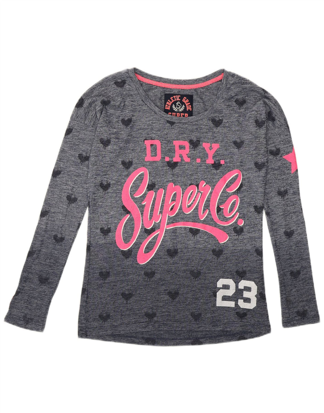 Superdry Γυναικείο τοπ μακρυμάνικο UK 10 Small Navy Blue Spotted Love