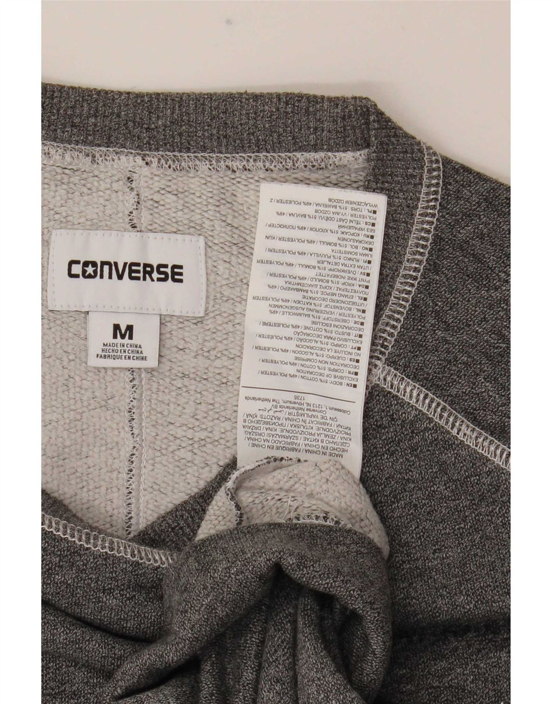 Ανδρικό γραφικό φούτερ Converse Jumper Μεσαίο γκρι βαμβακερό
